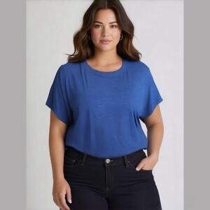 Torrid Sodalite Royal Blue Short Sleeve Vintage Crewneck Tee T-shirt 2XL NWT